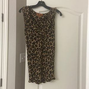 Cheetah Tory Burch Sleeveless Shirt Size 10